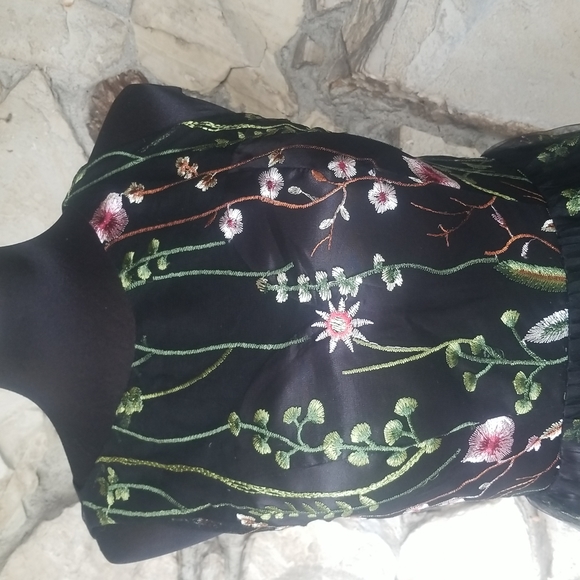 💙Black sheer embroidered dress - Picture 11 of 16